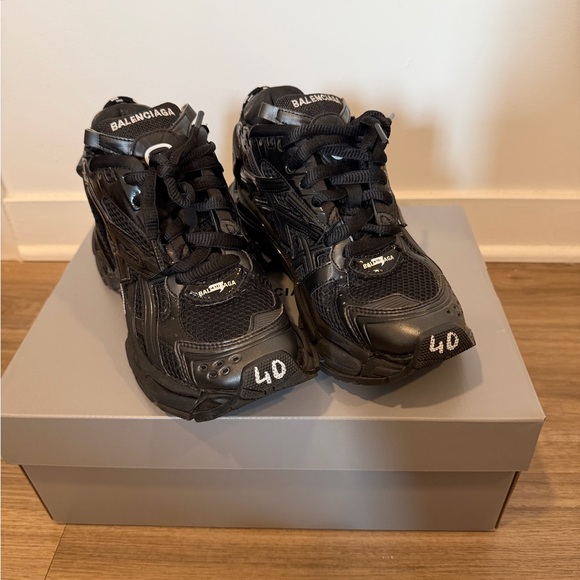 Balenciaga Shoes - Balenciaga Black Runner Sneakers